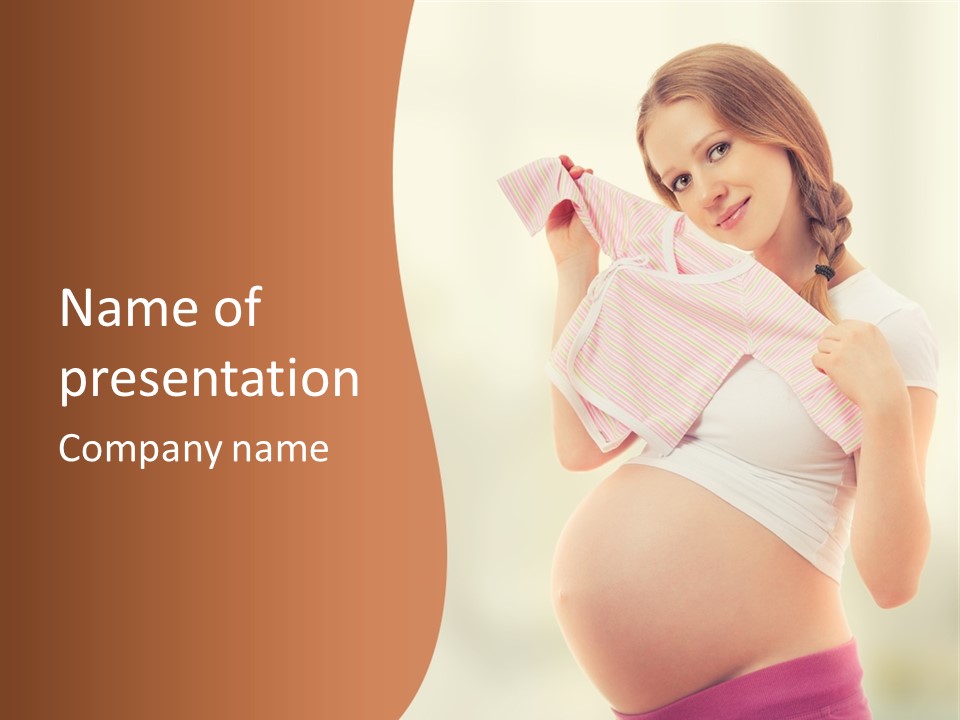 Expectant Shoppingpregnant Woman Waiting For A Desired Baby Pregnancy PowerPoint Template