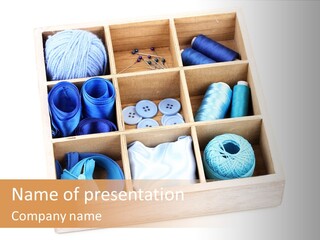 Wooden Needle Yarn PowerPoint Template