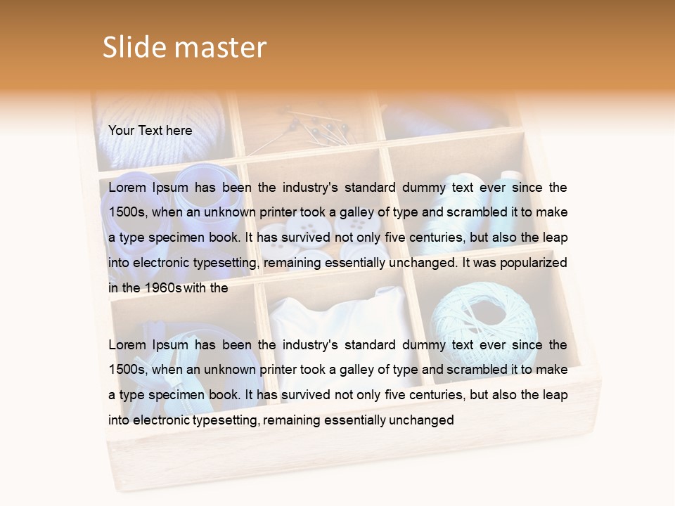 Wooden Needle Yarn PowerPoint Template
