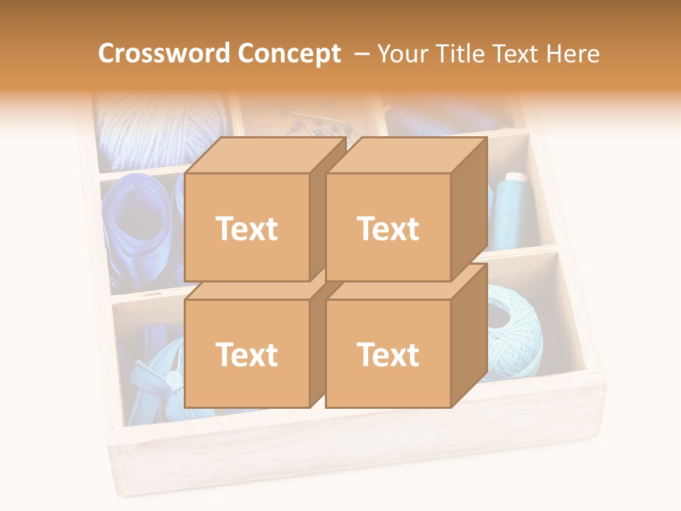 Wooden Needle Yarn PowerPoint Template