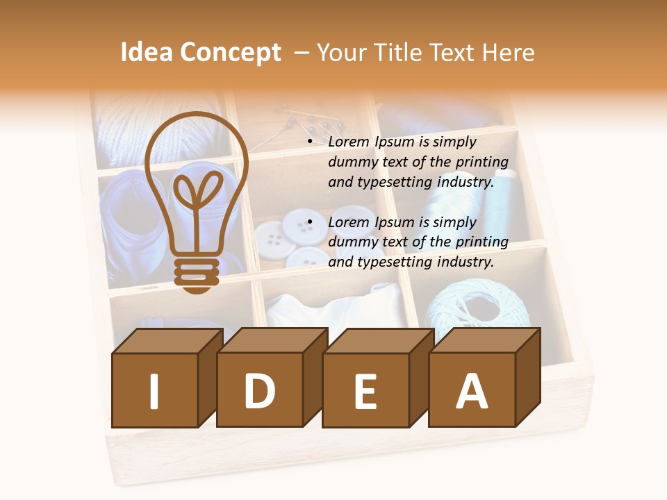 Wooden Needle Yarn PowerPoint Template