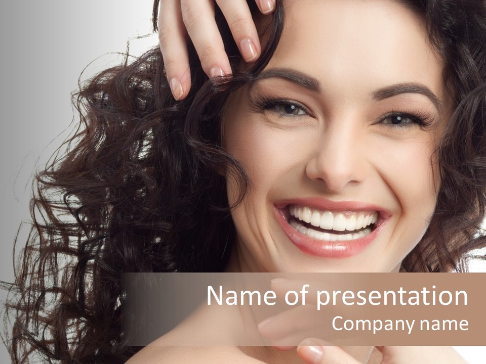 Beautiful Toothy Smile Face PowerPoint Template