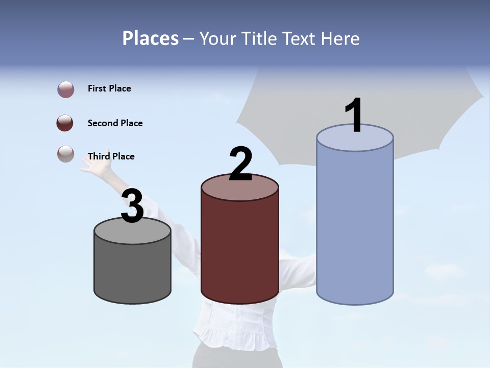 White Blouse Dress Code Look Up Sky PowerPoint Template