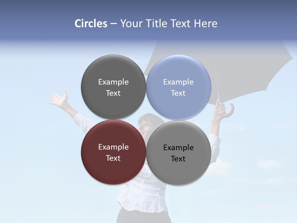 White Blouse Dress Code Look Up Sky PowerPoint Template