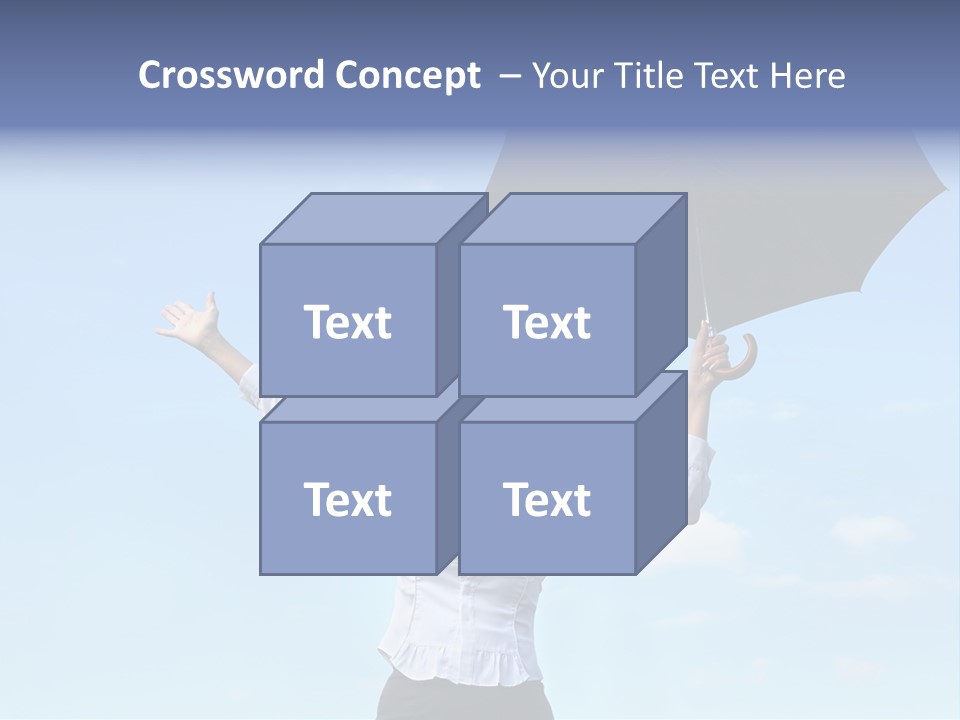 White Blouse Dress Code Look Up Sky PowerPoint Template