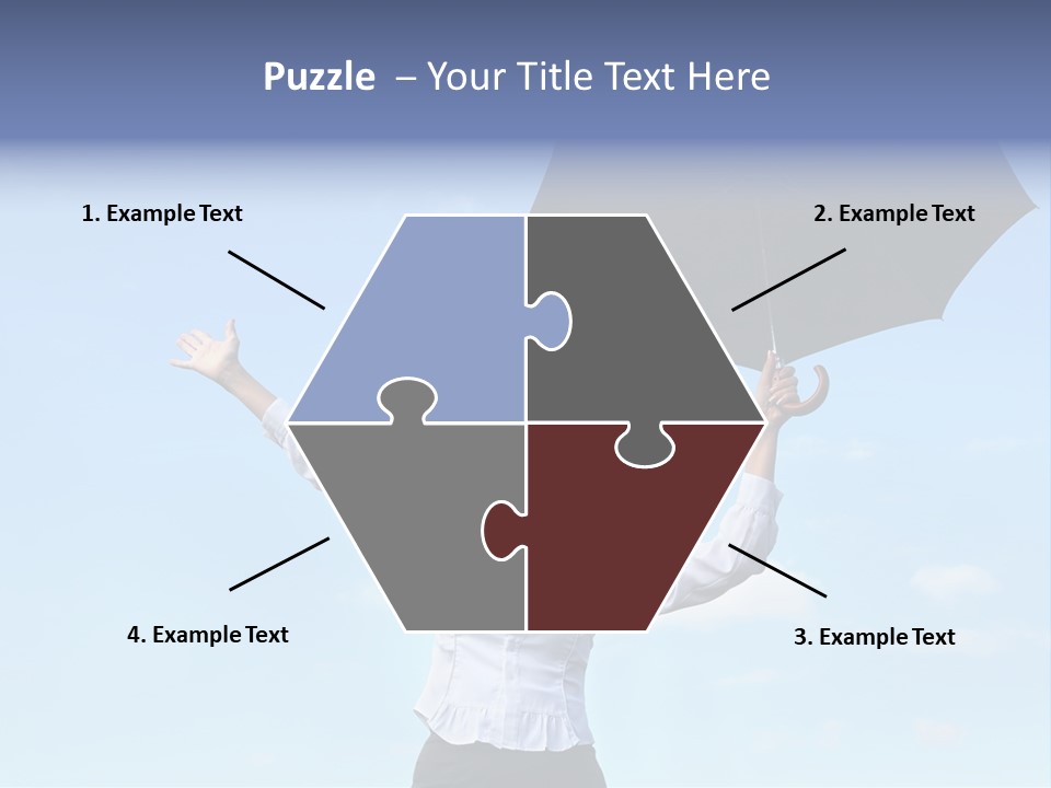 White Blouse Dress Code Look Up Sky PowerPoint Template