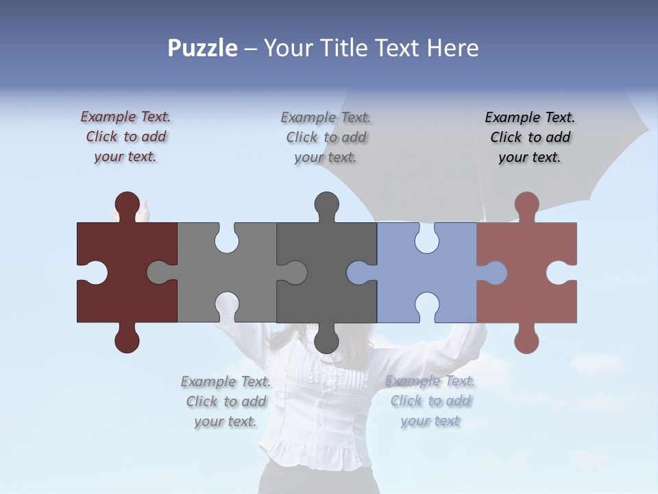 White Blouse Dress Code Look Up Sky PowerPoint Template