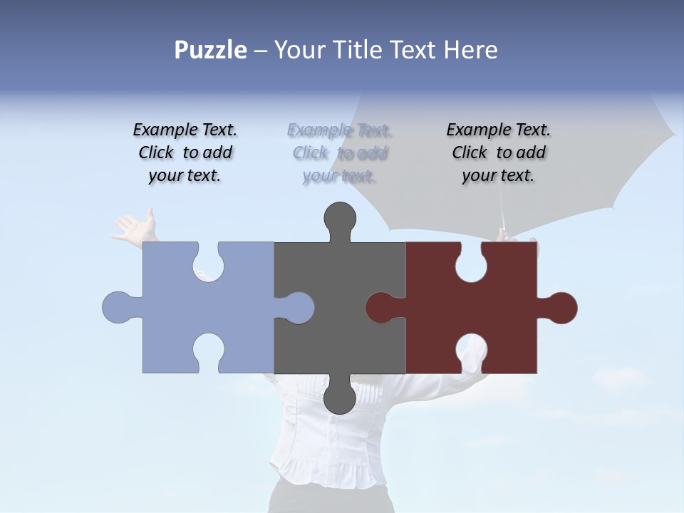 White Blouse Dress Code Look Up Sky PowerPoint Template