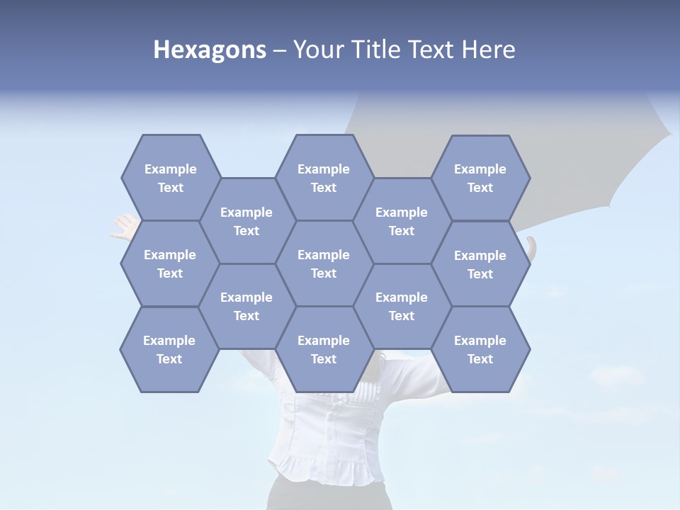 White Blouse Dress Code Look Up Sky PowerPoint Template