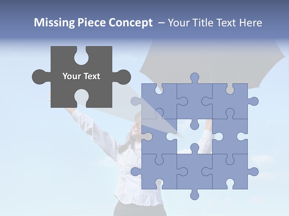 White Blouse Dress Code Look Up Sky PowerPoint Template