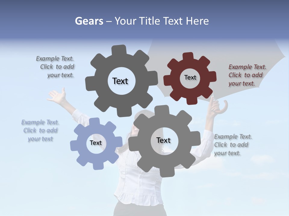 White Blouse Dress Code Look Up Sky PowerPoint Template