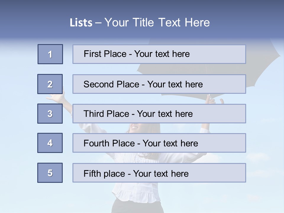 White Blouse Dress Code Look Up Sky PowerPoint Template