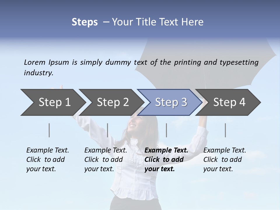 White Blouse Dress Code Look Up Sky PowerPoint Template