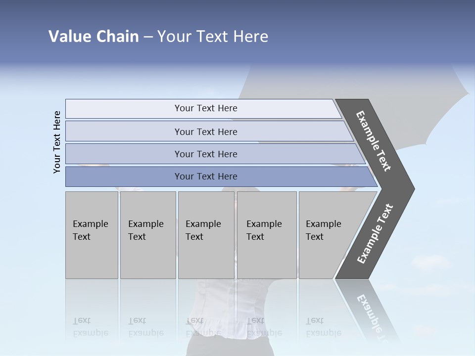 White Blouse Dress Code Look Up Sky PowerPoint Template