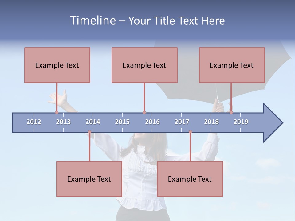 White Blouse Dress Code Look Up Sky PowerPoint Template