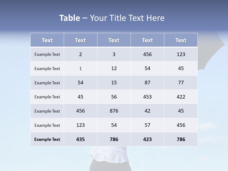 White Blouse Dress Code Look Up Sky PowerPoint Template