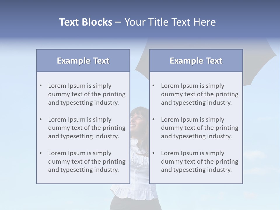 White Blouse Dress Code Look Up Sky PowerPoint Template