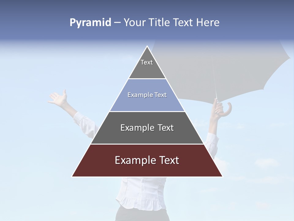 White Blouse Dress Code Look Up Sky PowerPoint Template