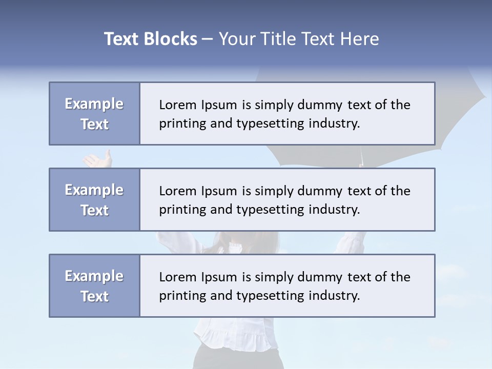 White Blouse Dress Code Look Up Sky PowerPoint Template