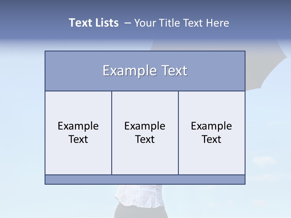 White Blouse Dress Code Look Up Sky PowerPoint Template