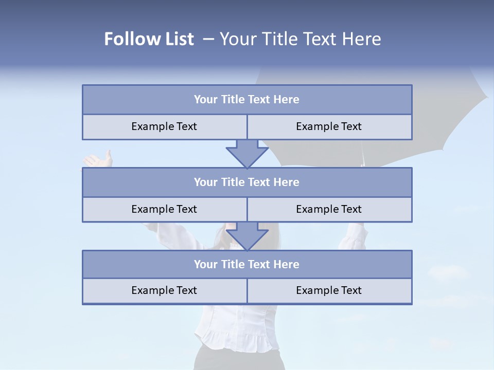 White Blouse Dress Code Look Up Sky PowerPoint Template