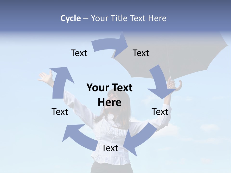 White Blouse Dress Code Look Up Sky PowerPoint Template