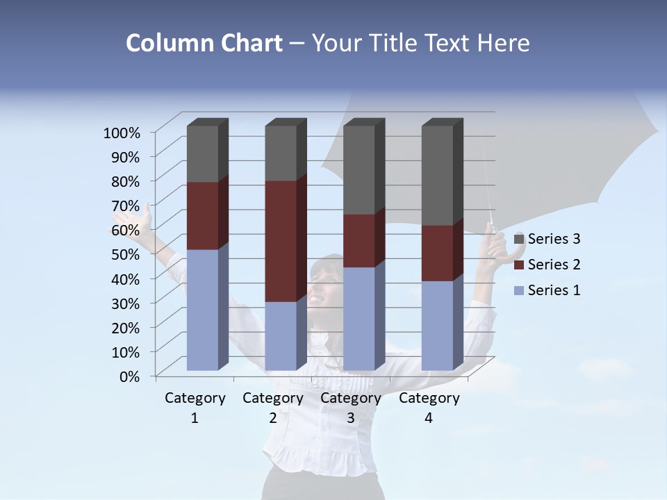 White Blouse Dress Code Look Up Sky PowerPoint Template