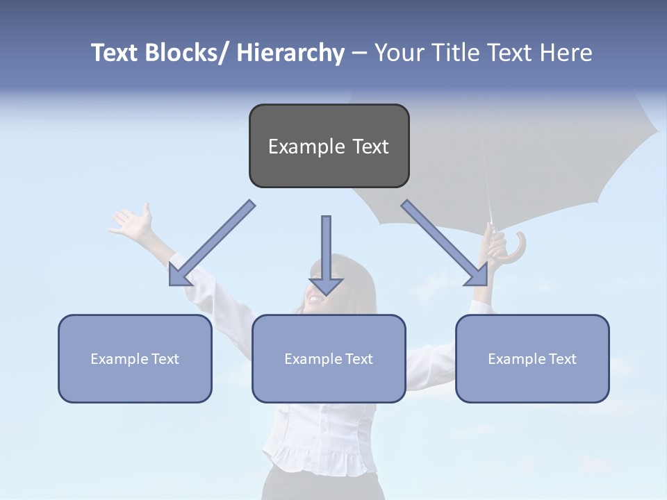 White Blouse Dress Code Look Up Sky PowerPoint Template