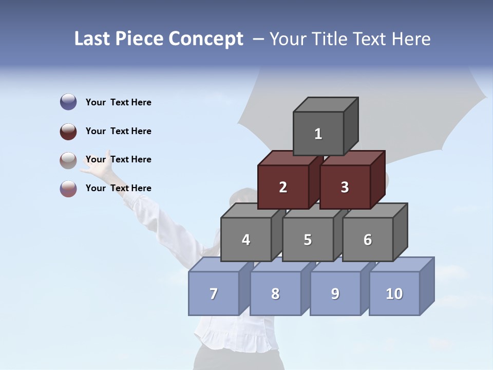 White Blouse Dress Code Look Up Sky PowerPoint Template