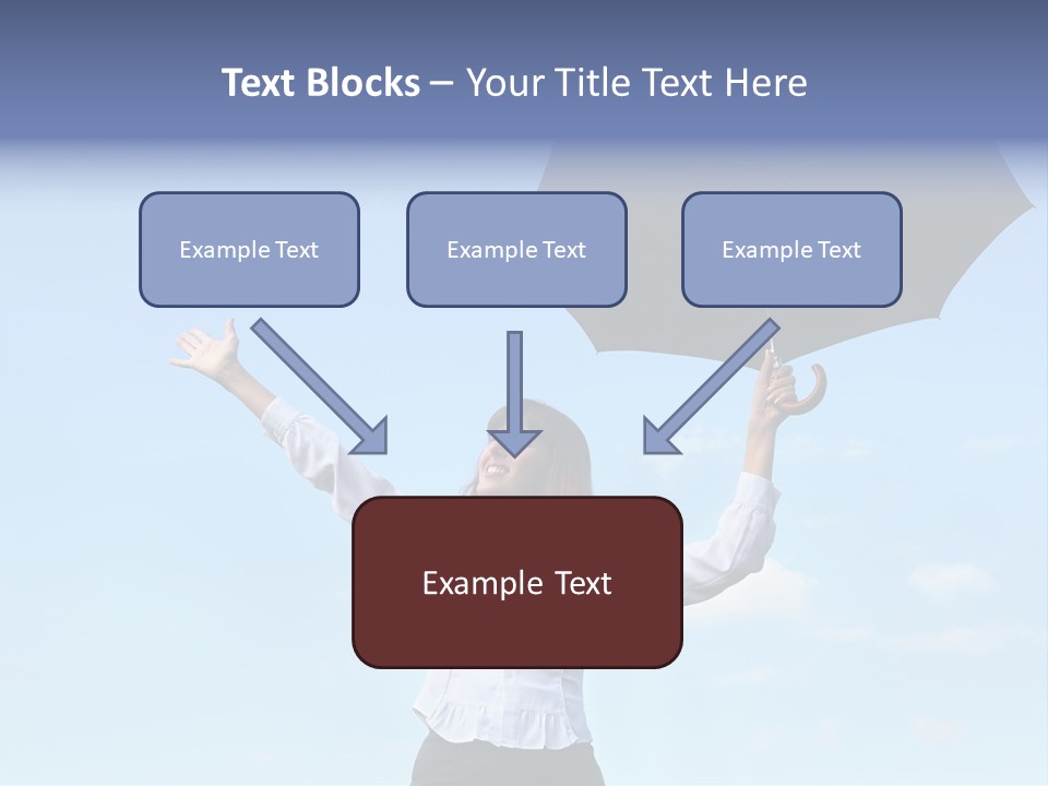 White Blouse Dress Code Look Up Sky PowerPoint Template