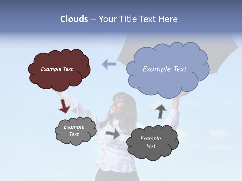 White Blouse Dress Code Look Up Sky PowerPoint Template