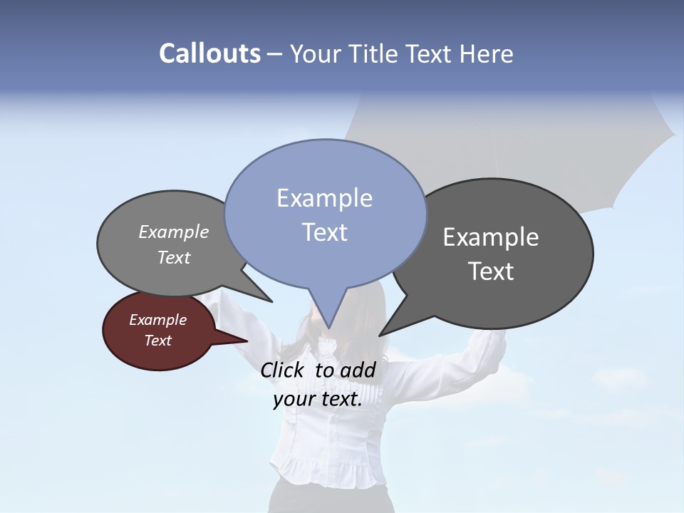 White Blouse Dress Code Look Up Sky PowerPoint Template