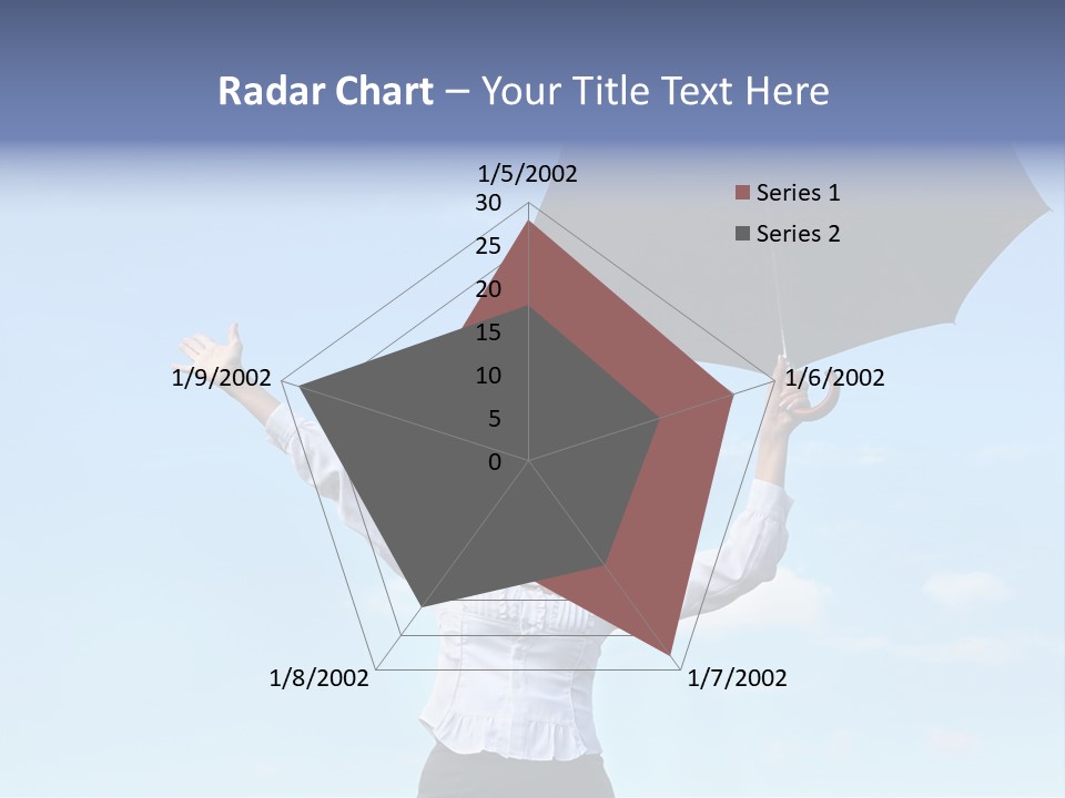 White Blouse Dress Code Look Up Sky PowerPoint Template