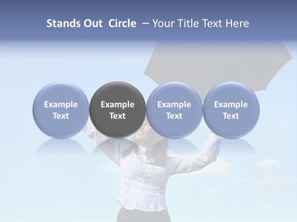 White Blouse Dress Code Look Up Sky PowerPoint Template