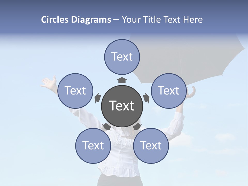 White Blouse Dress Code Look Up Sky PowerPoint Template