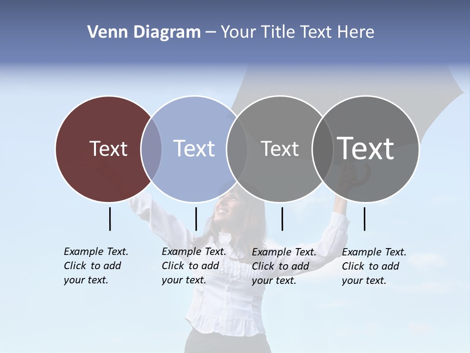 White Blouse Dress Code Look Up Sky PowerPoint Template