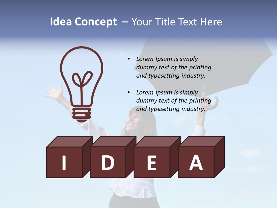 White Blouse Dress Code Look Up Sky PowerPoint Template