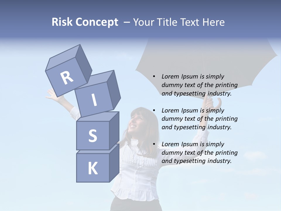 White Blouse Dress Code Look Up Sky PowerPoint Template