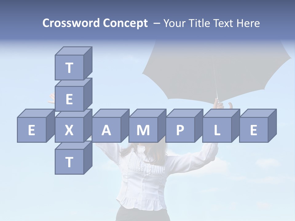 White Blouse Dress Code Look Up Sky PowerPoint Template