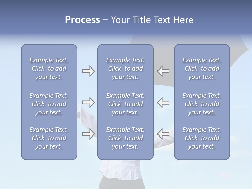 White Blouse Dress Code Look Up Sky PowerPoint Template