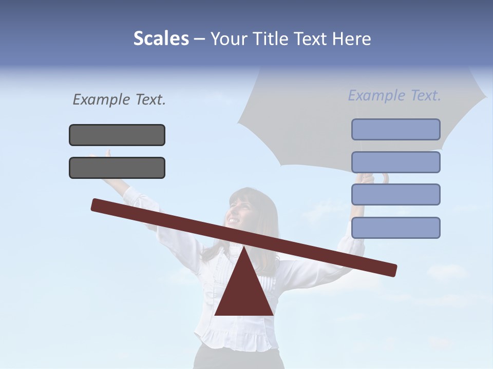 White Blouse Dress Code Look Up Sky PowerPoint Template