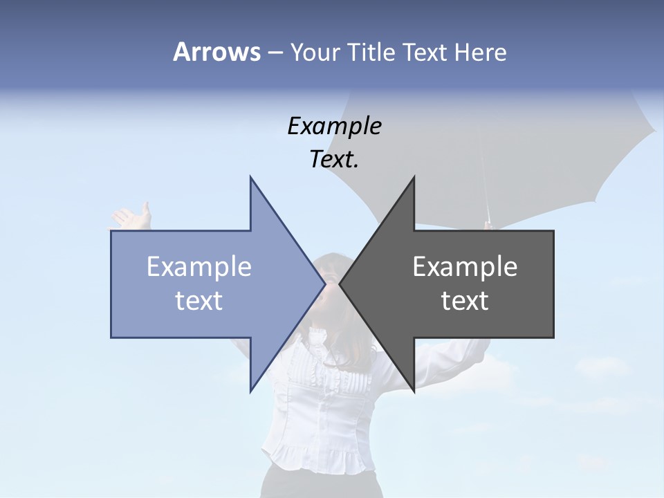 White Blouse Dress Code Look Up Sky PowerPoint Template