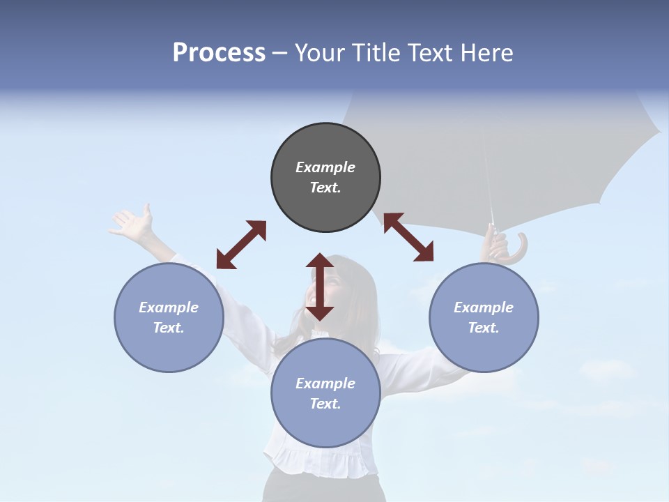 White Blouse Dress Code Look Up Sky PowerPoint Template