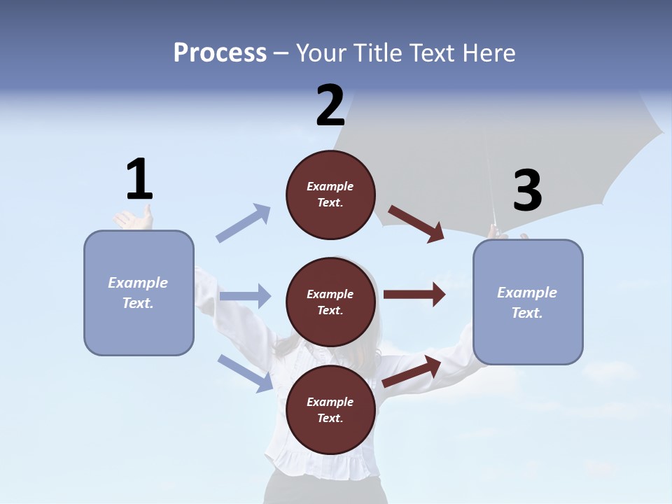 White Blouse Dress Code Look Up Sky PowerPoint Template