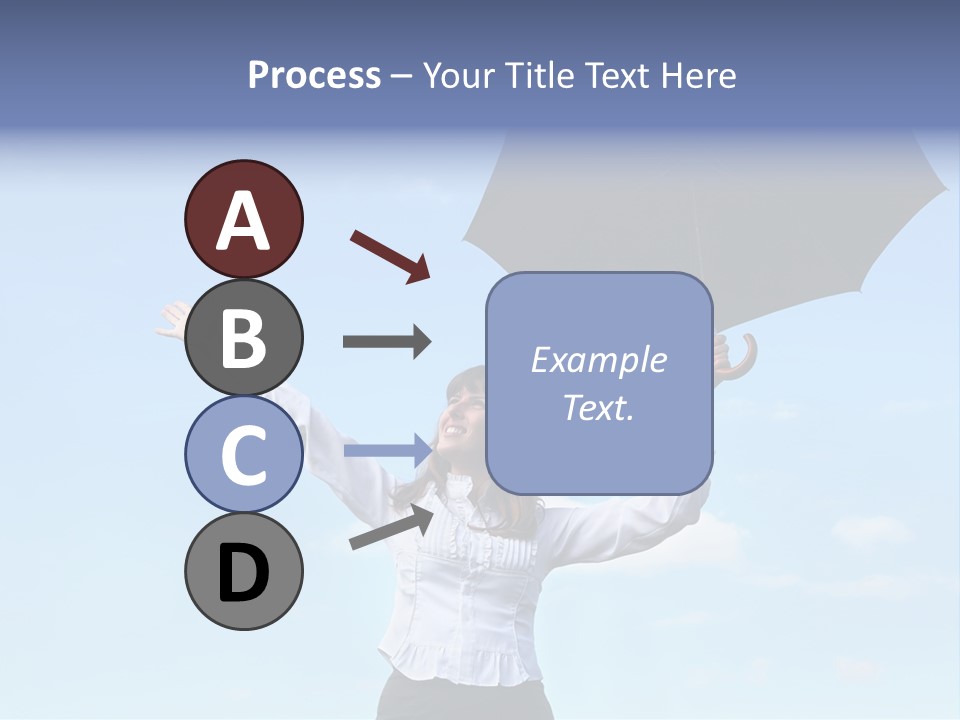 White Blouse Dress Code Look Up Sky PowerPoint Template