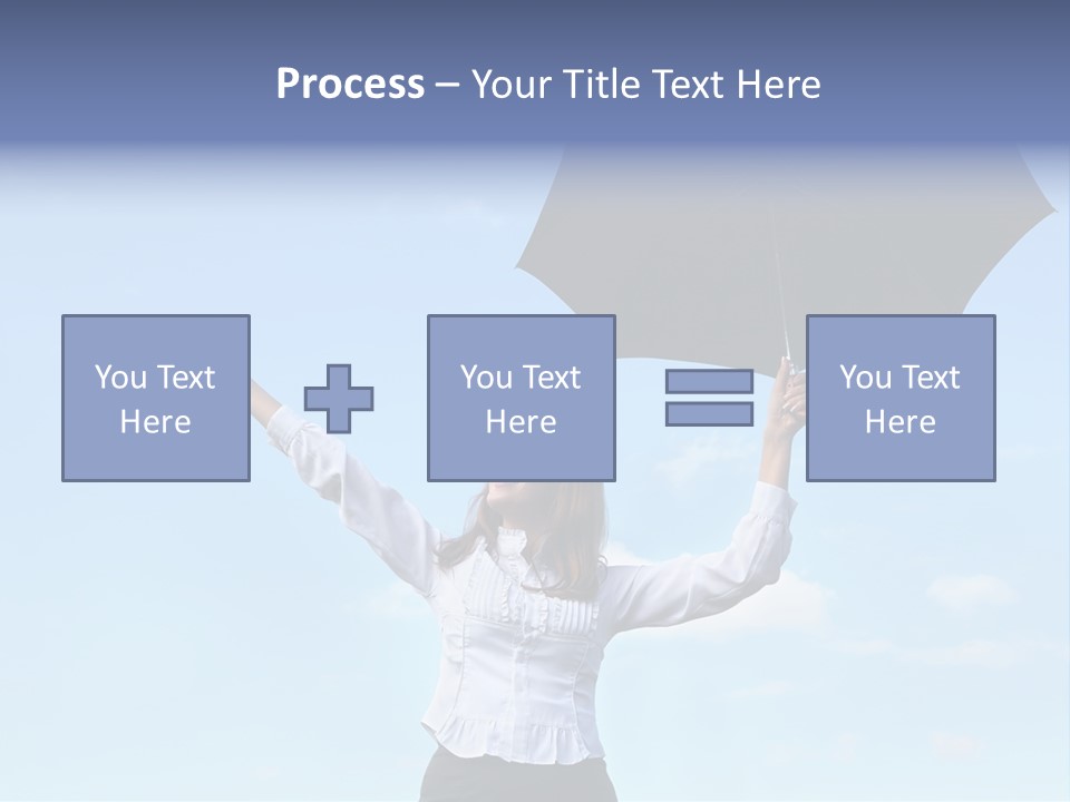 White Blouse Dress Code Look Up Sky PowerPoint Template