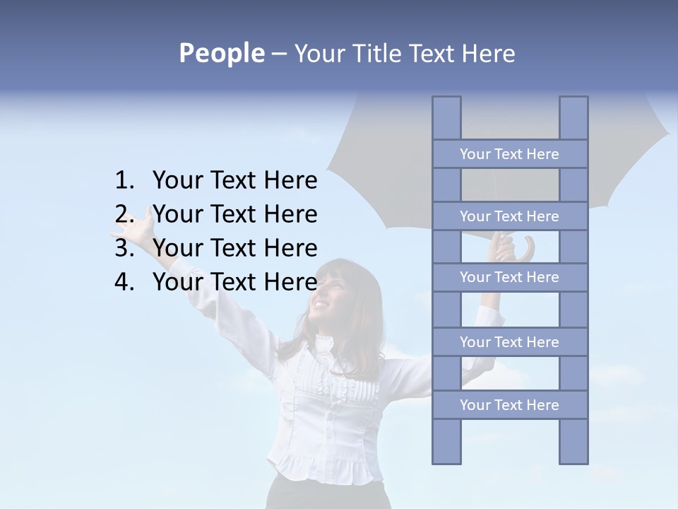 White Blouse Dress Code Look Up Sky PowerPoint Template