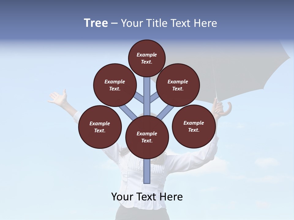 White Blouse Dress Code Look Up Sky PowerPoint Template