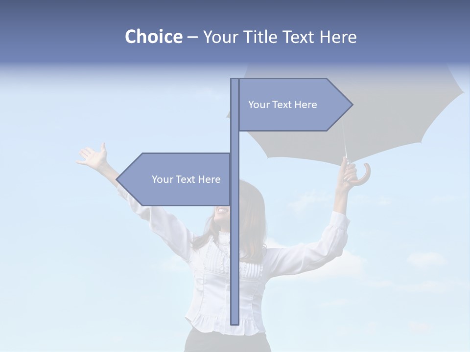 White Blouse Dress Code Look Up Sky PowerPoint Template