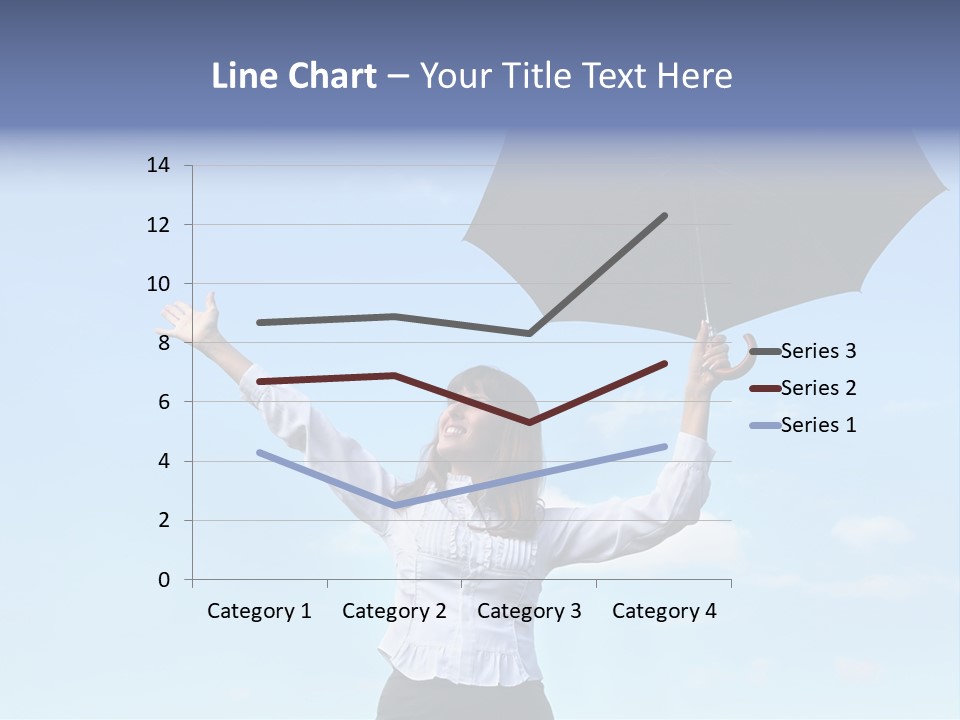 White Blouse Dress Code Look Up Sky PowerPoint Template